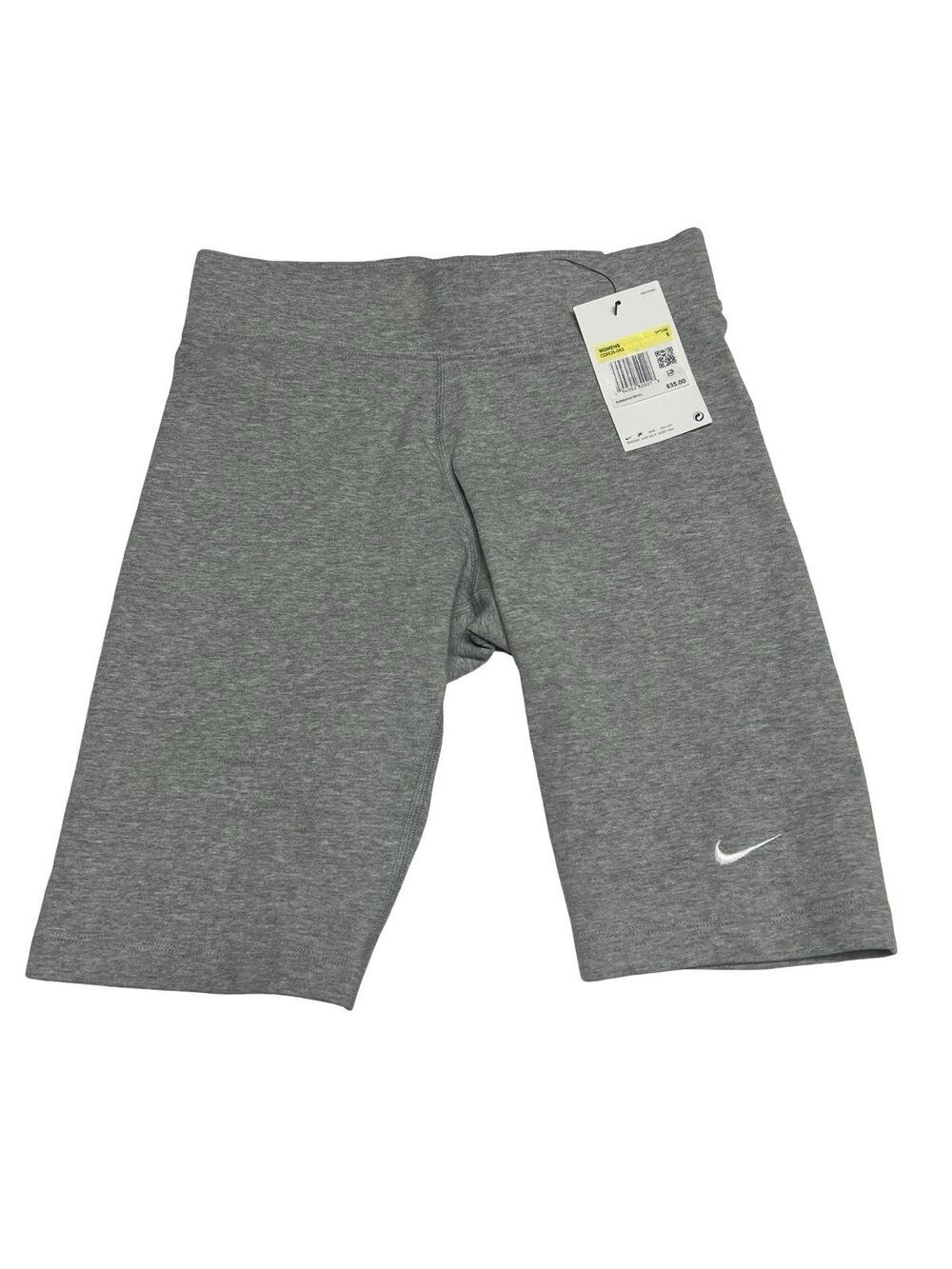 Nike Size Small Gray Tight Fit Mid-Rise Short Length Athleisure Biker Shorts NWT